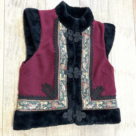 Samii Clothes VEST Small Scandinavian Ethnic wool Faux Fur Nordic Frozen Cosplay - Picture 1 of 12